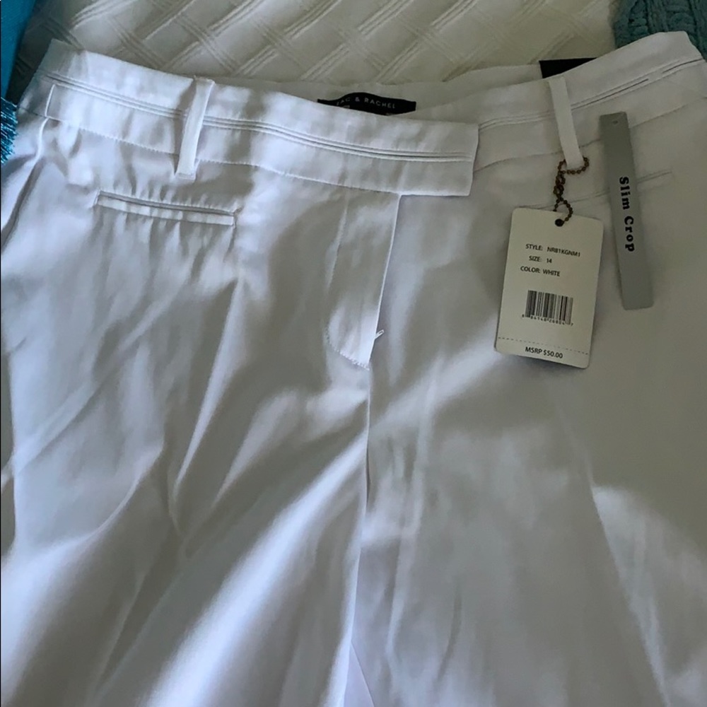 White crop pants
